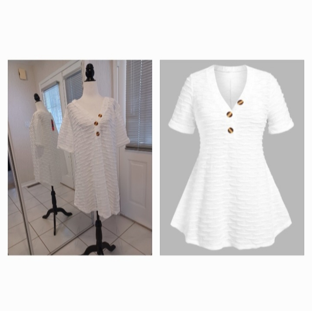 White Knit T-Shirt - Size 3X (US20)